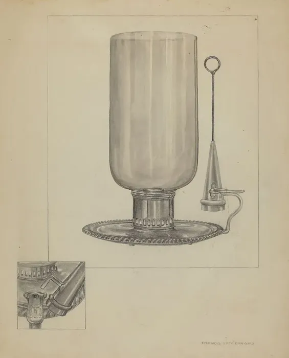 Framed Print : Candlestick, 1935 / 1942. Creator: Francis Law Durand
