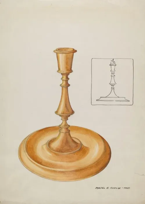 Framed Print : Candlestick, 1935 / 1942. Creator: Majel G. Claflin Framed Print : Candlestick, 1935 / 1942. Creator: Majel G. Claflin