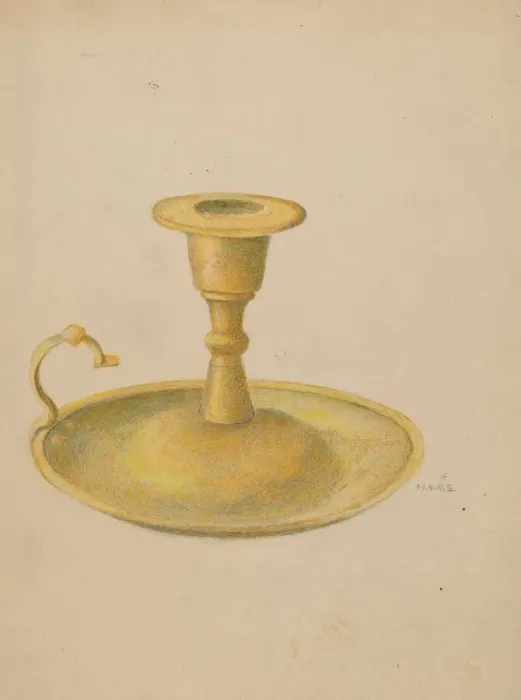Framed Print : Candlestick, 1935 / 1942. Creator: Margaret Stottlemeyer Framed Print : Candlestick, 1935 / 1942. Creator: Margaret Stottlemeyer