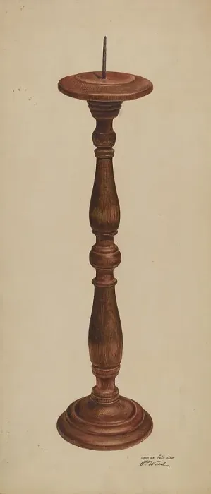 Framed Print : Candlestick, 1935 / 1942. Creator: Paul Ward
