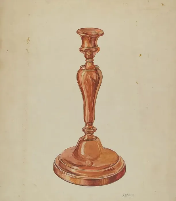 Framed Print : Candlestick, 1935 / 1942. Creator: William Schmidt Framed Print : Candlestick, 1935 / 1942. Creator: William Schmidt