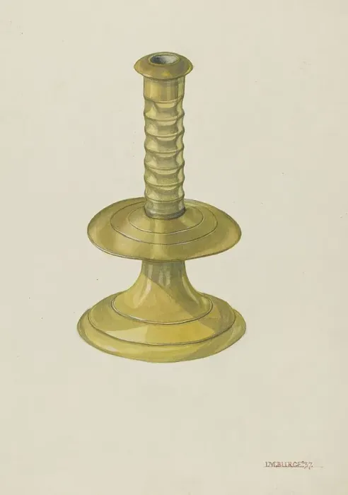 Framed Print : Candlestick, 1937. Creator: Irene M. Burge Framed Print : Candlestick, 1937. Creator: Irene M. Burge