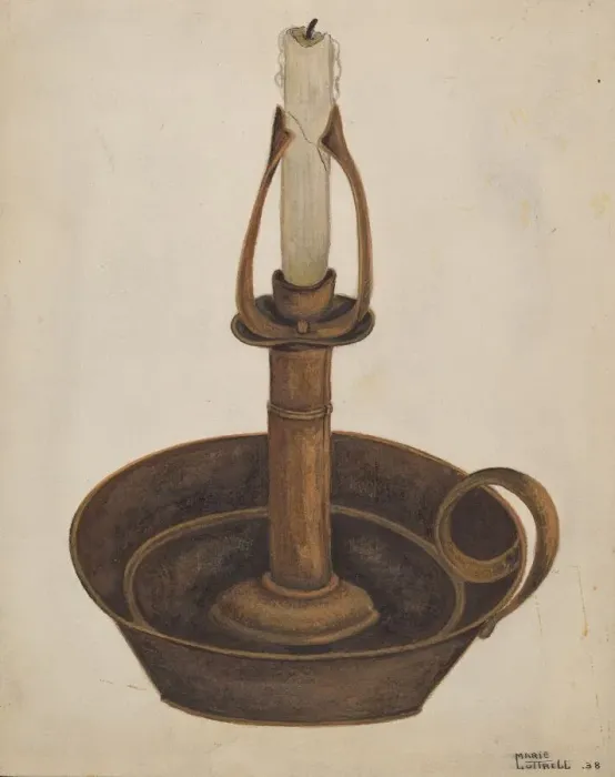 Framed Print : Candlestick, 1938. Creator: Marie Lutrell Framed Print : Candlestick, 1938. Creator: Marie Lutrell