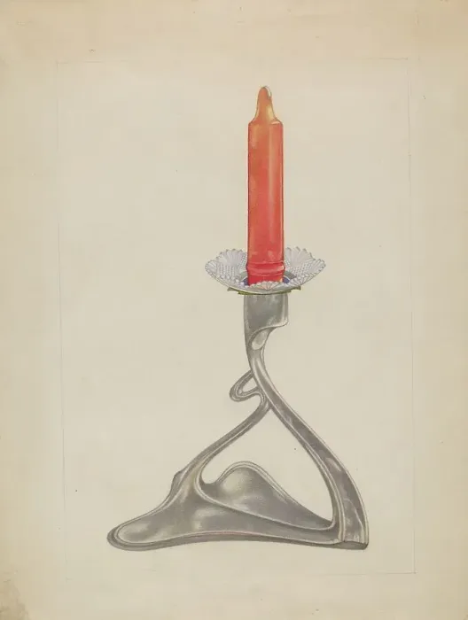 Framed Print : Candlestick, c. 1936. Creator: Arthur Wegg Framed Print : Candlestick, c. 1936. Creator: Arthur Wegg