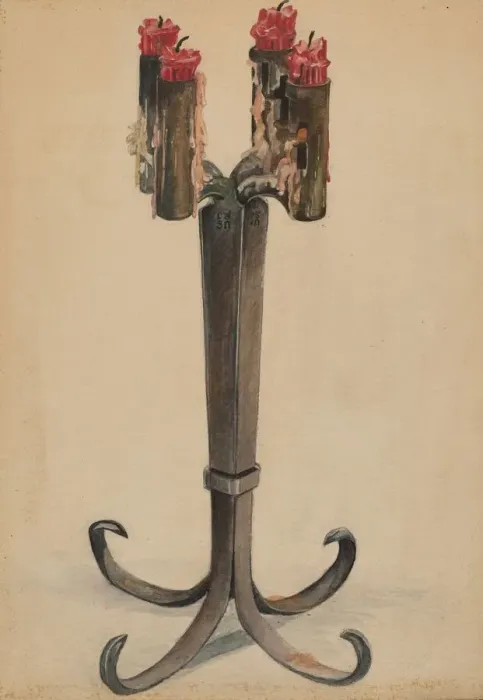 Framed Print : Candlestick, c. 1936. Creator: Cecily Edwards Framed Print : Candlestick, c. 1936. Creator: Cecily Edwards