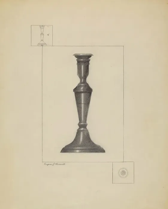 Framed Print : Candlestick, c. 1936. Creator: Eugene Barrell Framed Print : Candlestick, c. 1936. Creator: Eugene Barrell