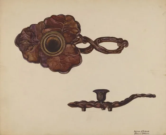Framed Print : Candlestick, c. 1936. Creator: Florence Stevenson Framed Print : Candlestick, c. 1936. Creator: Florence Stevenson
