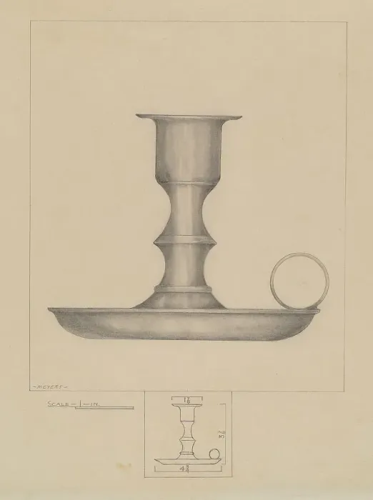 Framed Print : Candlestick, c. 1936. Creator: Henry Meyers