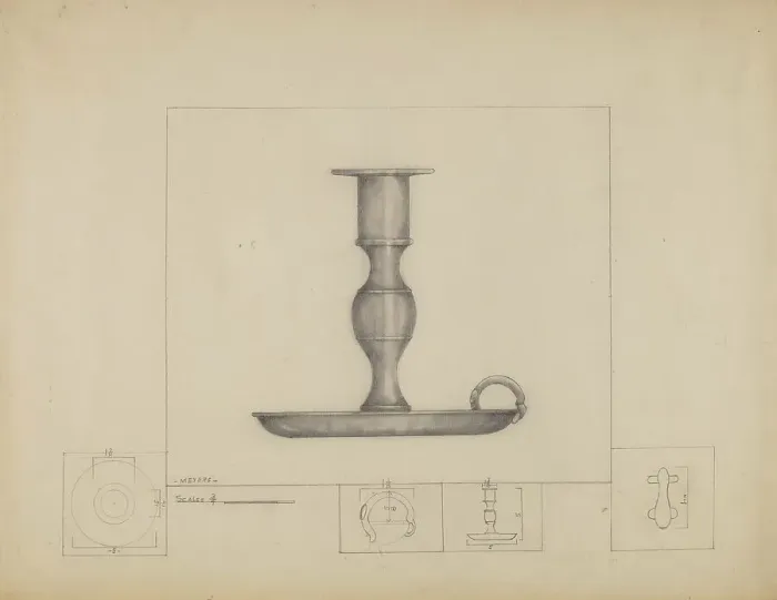 Framed Print : Candlestick, c. 1936. Creator: Henry Meyers Framed Print : Candlestick, c. 1936. Creator: Henry Meyers