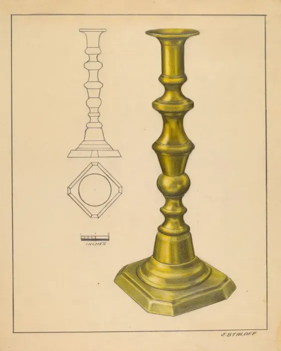 Framed Print : Candlestick, c. 1936. Creator: Jack Staloff Framed Print : Candlestick, c. 1936. Creator: Jack Staloff