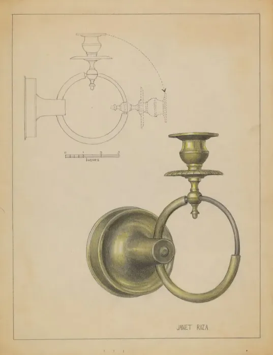 Framed Print : Candlestick, c. 1936. Creator: Janet Riza Framed Print : Candlestick, c. 1936. Creator: Janet Riza