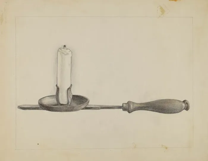 Framed Print : Candlestick, c. 1936. Creator: Janet Riza