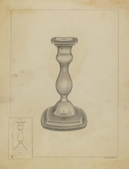 Framed Print : Candlestick, c. 1936. Creator: Milton Grubstein Framed Print : Candlestick, c. 1936. Creator: Milton Grubstein