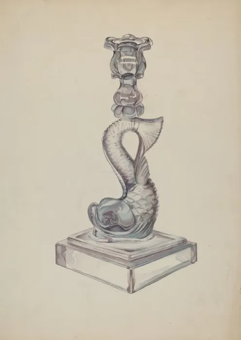 Framed Print : Candlestick, c. 1936. Creator: Roberta Elvis Framed Print : Candlestick, c. 1936. Creator: Roberta Elvis
