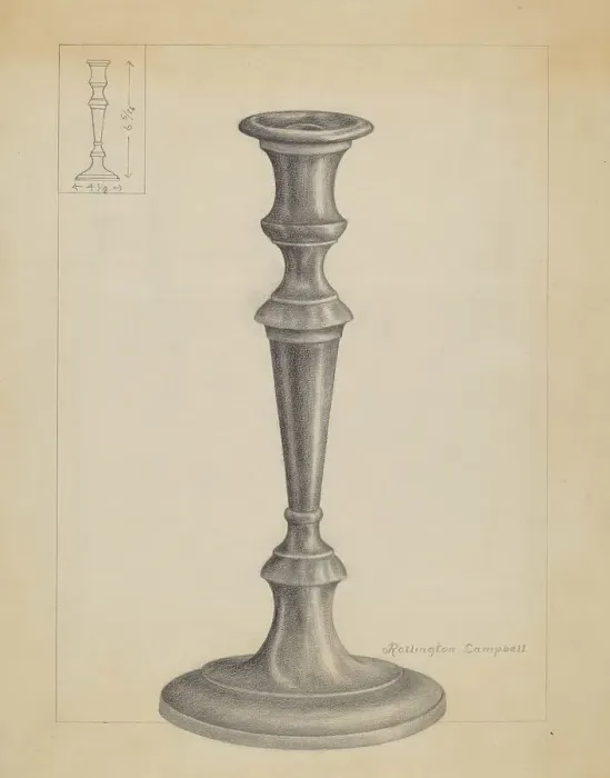 Framed Print : Candlestick, c. 1936. Creator: Rollington Campbell Framed Print : Candlestick, c. 1936. Creator: Rollington Campbell