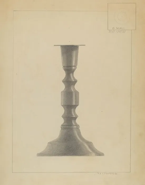 Framed Print : Candlestick, c. 1936. Creator: Sidney Liswood Framed Print : Candlestick, c. 1936. Creator: Sidney Liswood