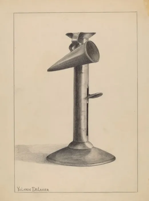 Framed Print : Candlestick, c. 1936. Creator: Yolande Delasser Framed Print : Candlestick, c. 1936. Creator: Yolande Delasser