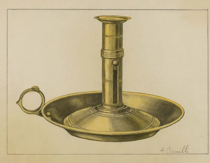 Framed Print : Candlestick, c. 1937. Creator: Albert Camilli Framed Print : Candlestick, c. 1937. Creator: Albert Camilli