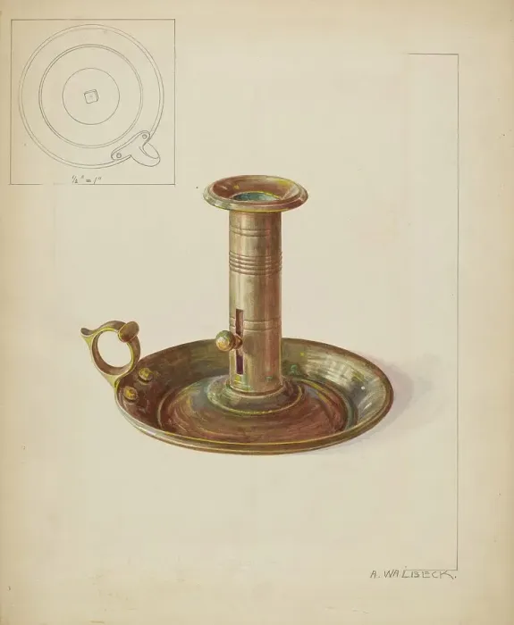 Framed Print : Candlestick, c. 1937. Creator: Alfred Walbeck Framed Print : Candlestick, c. 1937. Creator: Alfred Walbeck