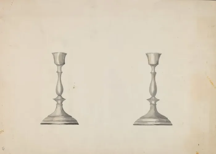 Framed Print : Candlestick, c. 1937. Creator: Beulah Bradleigh Framed Print : Candlestick, c. 1937. Creator: Beulah Bradleigh