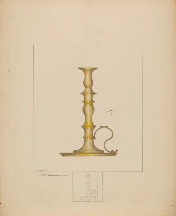 Framed Print : Candlestick, c. 1937. Creator: Henry Meyers Framed Print : Candlestick, c. 1937. Creator: Henry Meyers