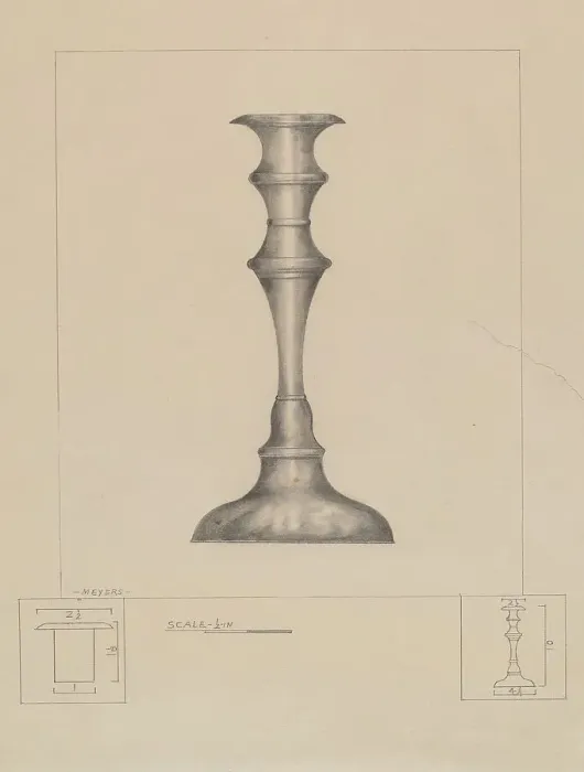 Framed Print : Candlestick, c. 1937. Creator: Henry Meyers Framed Print : Candlestick, c. 1937. Creator: Henry Meyers