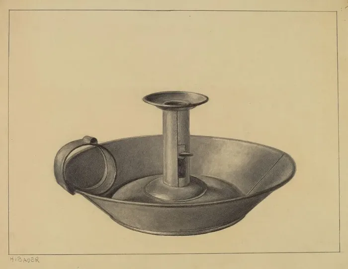 Framed Print : Candlestick, c. 1937. Creator: Herman Bader Framed Print : Candlestick, c. 1937. Creator: Herman Bader
