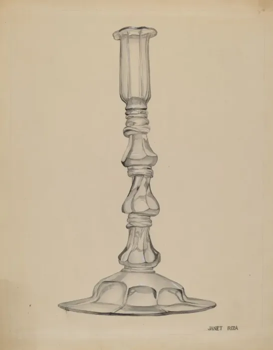 Framed Print : Candlestick, c. 1937. Creator: Janet Riza Framed Print : Candlestick, c. 1937. Creator: Janet Riza