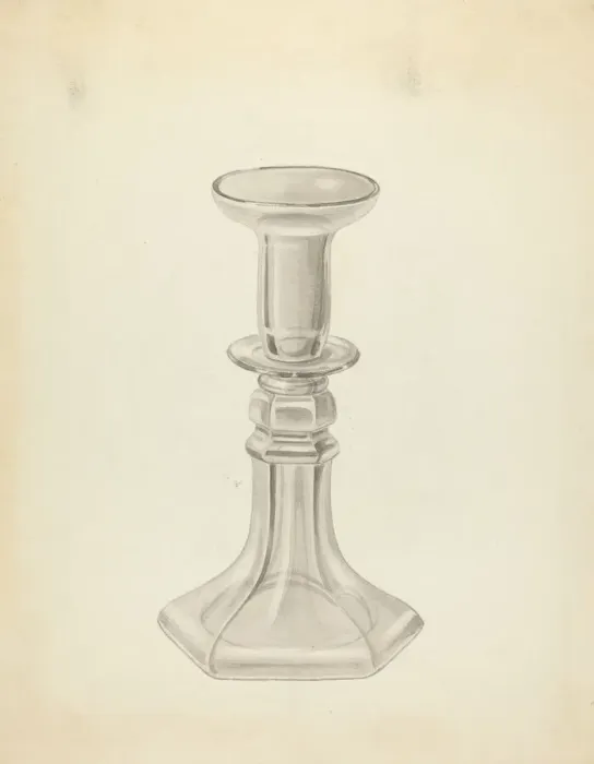 Framed Print : Candlestick, c. 1937. Creator: John Fisk Framed Print : Candlestick, c. 1937. Creator: John Fisk