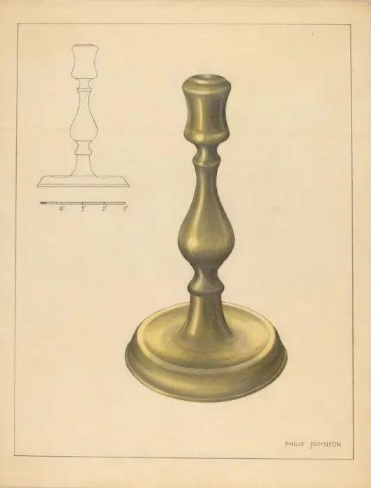 Framed Print : Candlestick, c. 1937. Creator: Philip Johnson