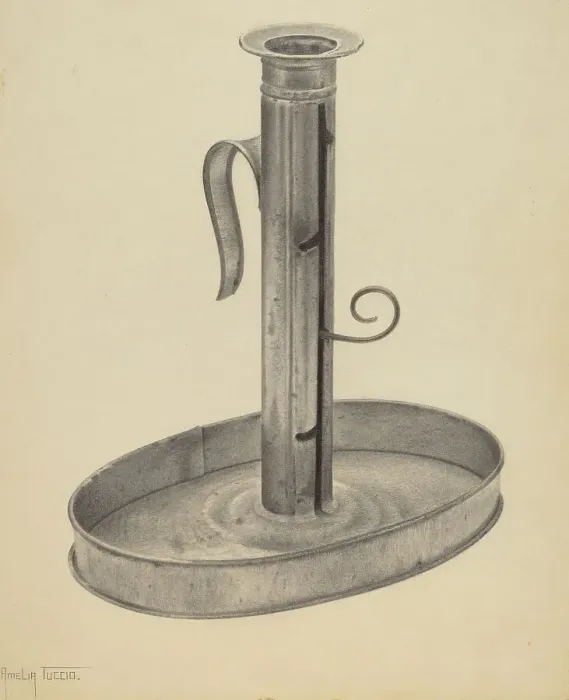 Framed Print : Candlestick, c. 1938. Creator: Amelia Tuccio Framed Print : Candlestick, c. 1938. Creator: Amelia Tuccio
