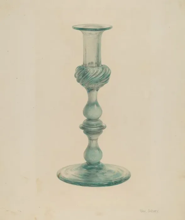 Framed Print : Candlestick, c. 1941. Creator: Van Silvay Framed Print : Candlestick, c. 1941. Creator: Van Silvay