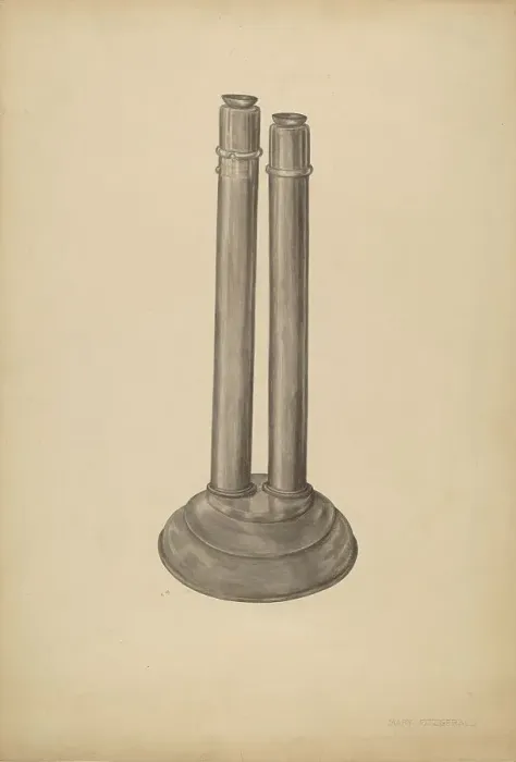 Framed Print : Candlestick Double, 1935 / 1942. Creator: Mary Fitzgerald Framed Print : Candlestick Double, 1935 / 1942. Creator: Mary Fitzgerald