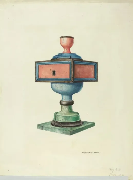 Framed Print : Candlestick (Ecclesiastical), 1938. Creator: Harry Mann Waddell Framed Print : Candlestick (Ecclesiastical), 1938. Creator: Harry Mann Waddell