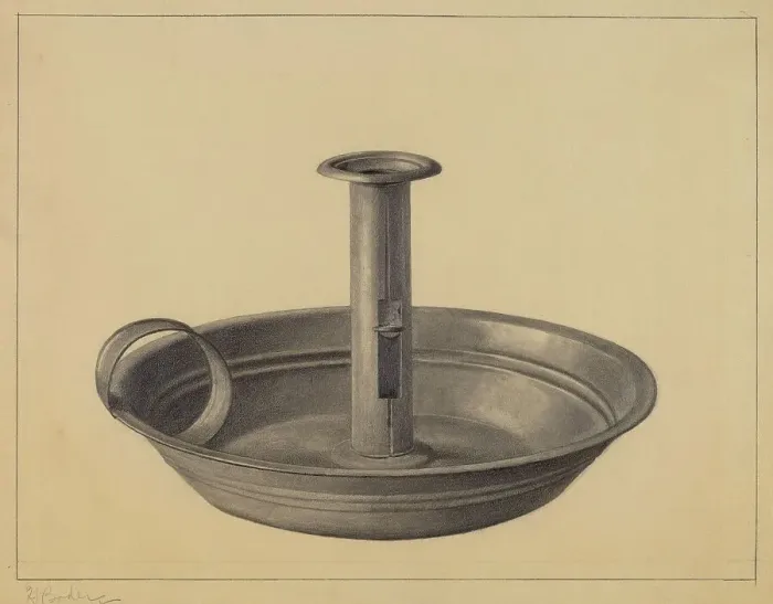 Framed Print : Candlestick Holder, c. 1937. Creator: Herman Bader Framed Print : Candlestick Holder, c. 1937. Creator: Herman Bader