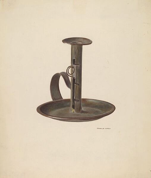 Candlestick and Holder, c. 1941. Creator: Franklyn Syres
