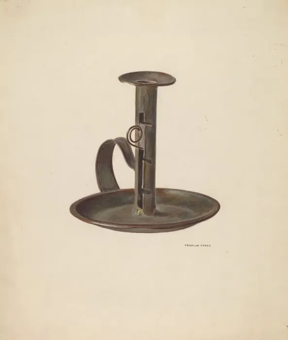 Framed Print : Candlestick and Holder, c. 1941. Creator: Franklyn Syres Framed Print : Candlestick and Holder, c. 1941. Creator: Franklyn Syres