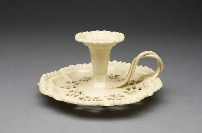 Framed Print : Candlestick, Yorkshire, 1780 / 1800. Creator: Leeds Pottery Framed Print : Candlestick, Yorkshire, 1780 / 1800. Creator: Leeds Pottery