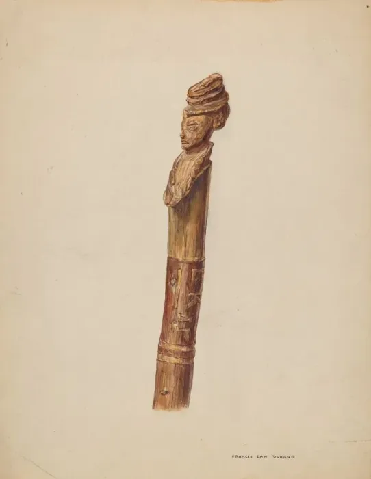 Framed Print : Cane Head or Handle, 1935 / 1942. Creator: Francis Law Durand Framed Print : Cane Head or Handle, 1935 / 1942. Creator: Francis Law Durand