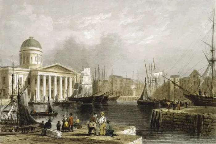 Framed Print : Canning Dock, Liverpool, showing the Custom House, 1841 Framed Print : Canning Dock, Liverpool, showing the Custom House, 1841
