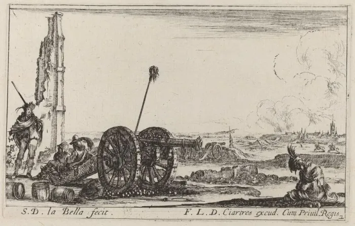 Framed Print : The Cannon, c. 1641. Creator: Stefano della Bella Framed Print : The Cannon, c. 1641. Creator: Stefano della Bella