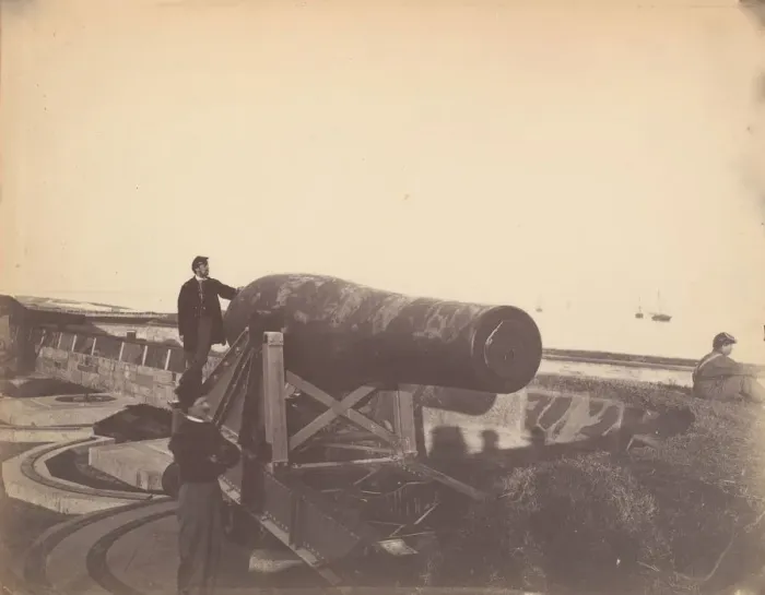 Framed Print : Cannon, Fortress Monroe, ca. 1864. Creator: Alexander Gardner Framed Print : Cannon, Fortress Monroe, ca. 1864. Creator: Alexander Gardner