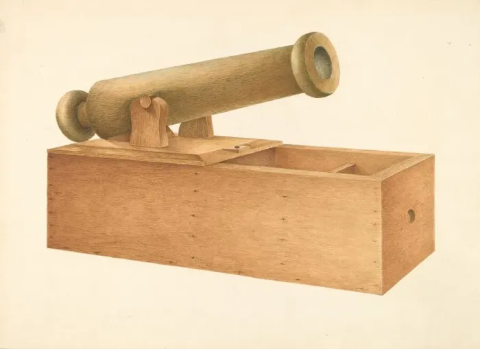 Framed Print : Cannon-shaped Ballot Box, c. 1941. Creator: Joseph Ficcadenti Framed Print : Cannon-shaped Ballot Box, c. 1941. Creator: Joseph Ficcadenti