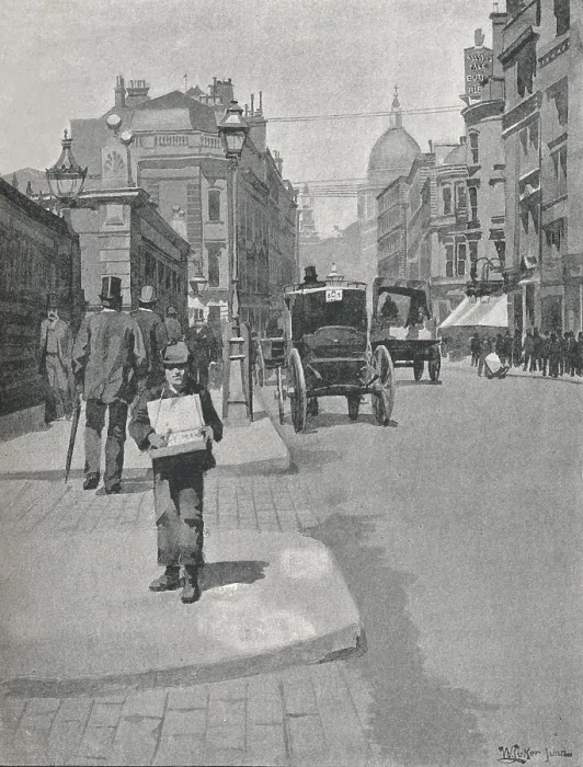 Framed Print : Cannon Street, 1891. Creator: William Luker. Cannon Street, 1891. Creator: William Luker Framed Print : Cannon Street, 1891. Creator: William Luker. Cannon Street, 1891. Creator: William Luker