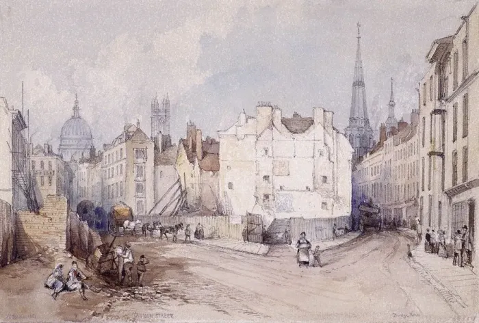 Framed Print : Cannon Street, London, 1851. Artist: Thomas Colman Dibdin Framed Print : Cannon Street, London, 1851. Artist: Thomas Colman Dibdin