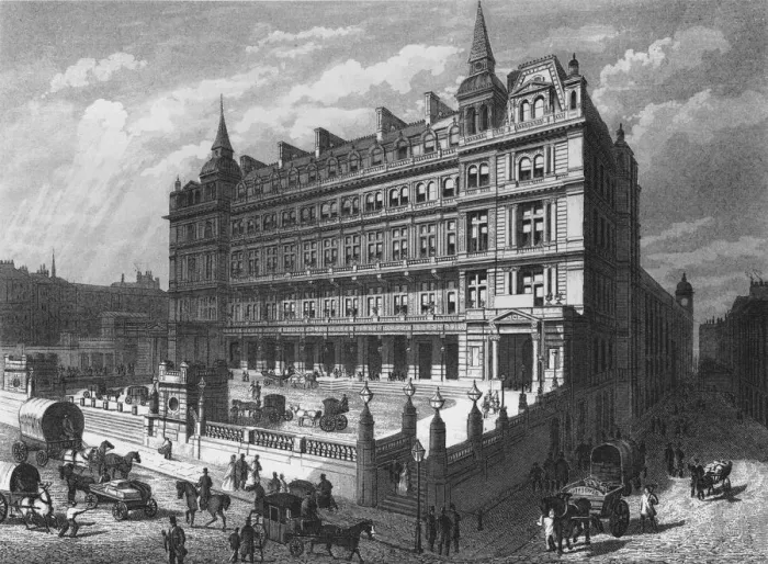Framed Print : Cannon Street Railway Station, City of London, c1870 (1878) Framed Print : Cannon Street Railway Station, City of London, c1870 (1878)