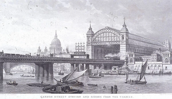 Cannon Street Station, London, 1867. Artist: John Scorrer O Connor