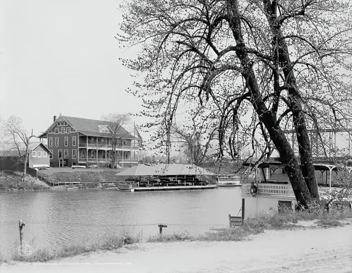 Framed Print : Canoe club, Riverside Park, Indianapolis, Ind. c1907. Creator: Unknown Framed Print : Canoe club, Riverside Park, Indianapolis, Ind. c1907. Creator: Unknown