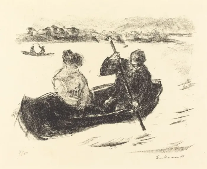 Framed Print : Canoeing, 1919. Creator: Max Liebermann Framed Print : Canoeing, 1919. Creator: Max Liebermann
