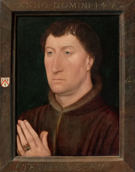 Framed Print : The Canon Gilles Joye, 1472. Creator: Hans Memling Framed Print : The Canon Gilles Joye, 1472. Creator: Hans Memling